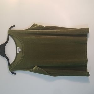 Avenue Olive Green Velvet Tank Top